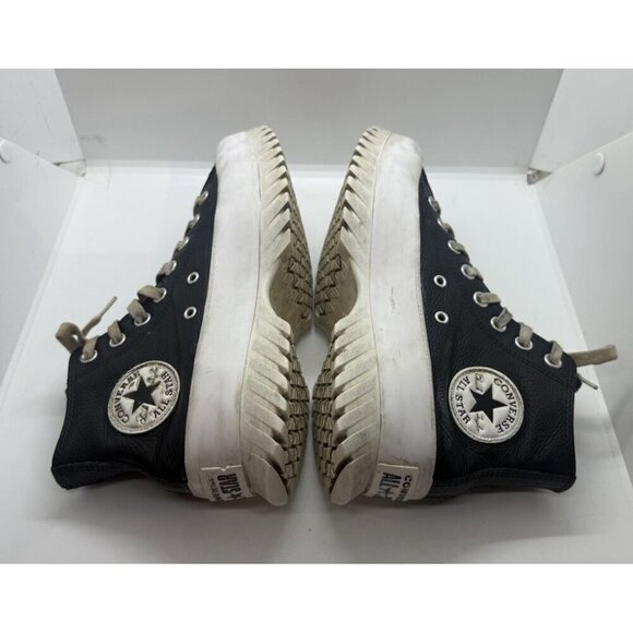 Converse A03704C Leather All Star Lugged 2.0 Hi Top Sneakers Black M 6.5 W 8.5 - Picture 5 of 7